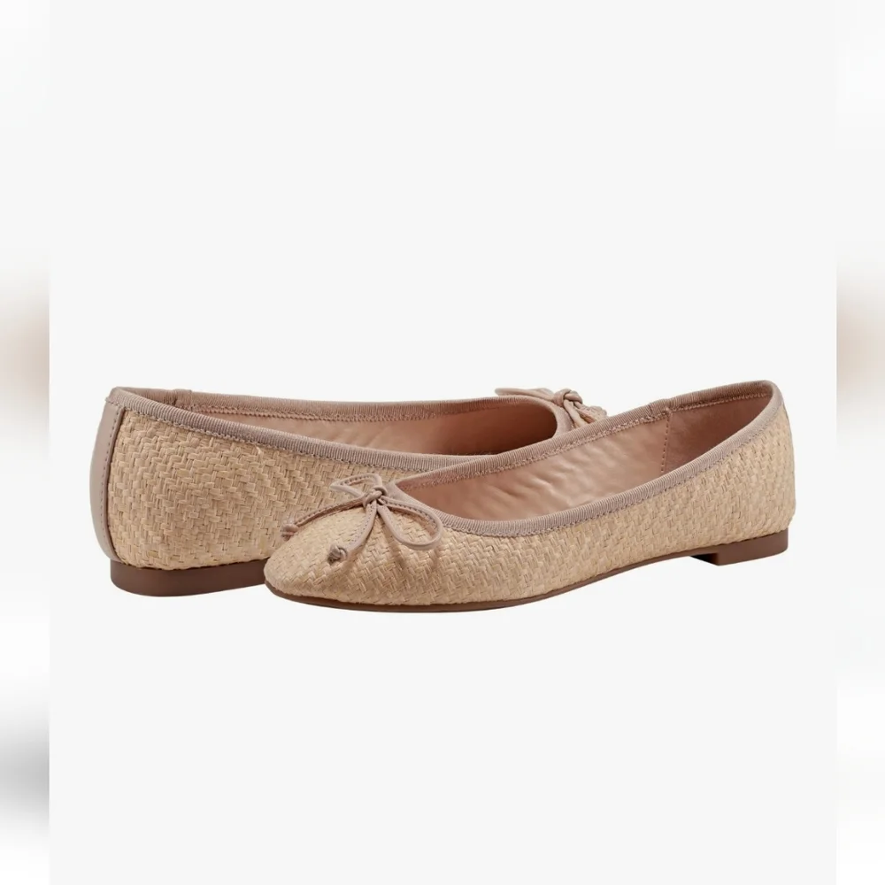 Bandolino NWT Paprika2 Ballet Flats Bow Detail Light Natural